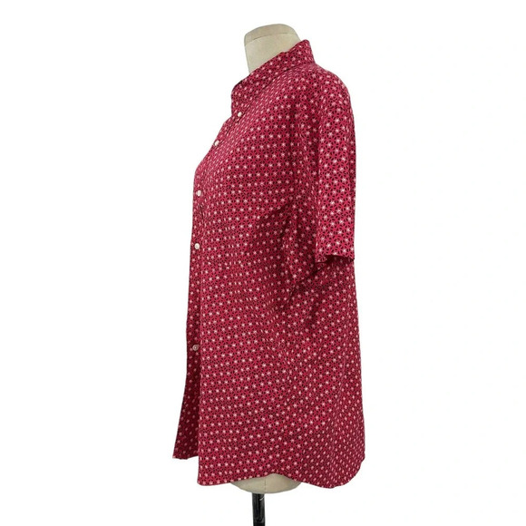 J. Crew‎ Shirt Slim Short Sleeve Stretch Secret Wash Cotton Poplin Top Size XL - Picture 4 of 10